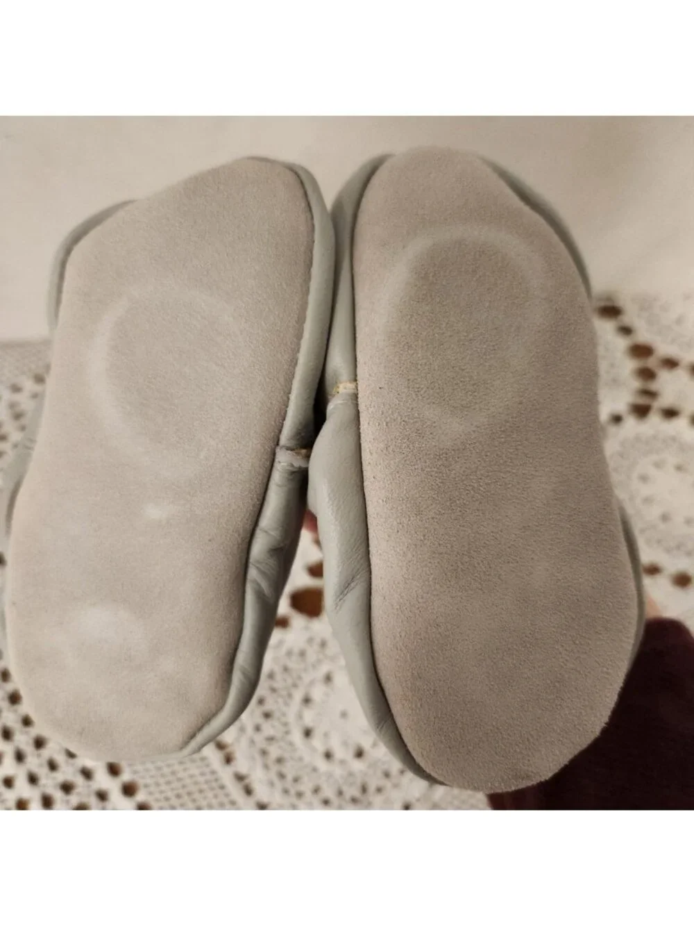 Tickle Toes Hippo Leather Infant Shoes‎ Grey Blue Moccasins 12-18M